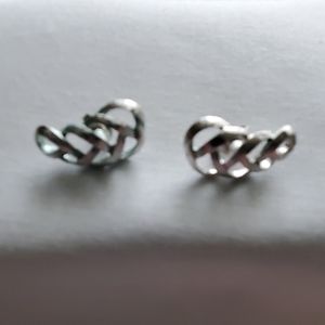 Silver scroll earrings